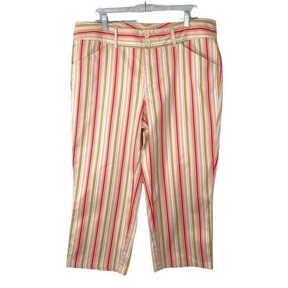 Venezia Lane Bryant Pants - Venezia Womens Striped Capri Pants Size 18 Multicolor Pockets Stretch Lane Bryan